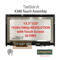  13.3" Laptop LCD Screen 1920x1080 30 Pins Full Touch Assembly with Frame for Lenovo Yoga X380